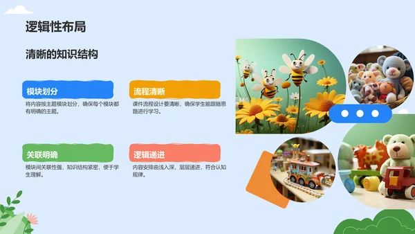 蓝色卡通风教学课件模板PPT模板