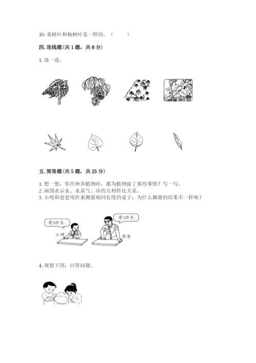 教科版一年级上册科学期末测试卷a4版打印.docx