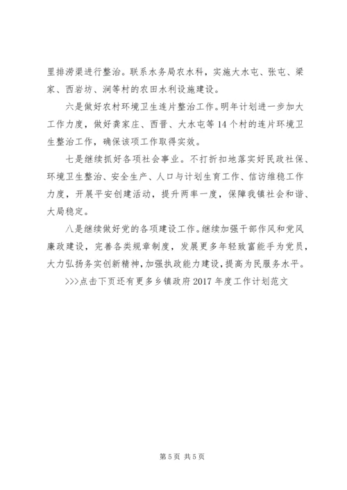 乡镇政府某年度工作计划范文.docx