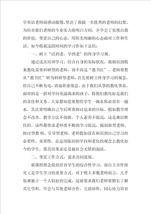 2023年中小学教师全员远程培训学习总结