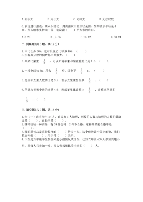 小学六年级上册数学期末测试卷（综合题）word版.docx