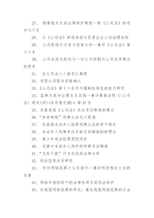 2022法学专业毕业论文题目.docx