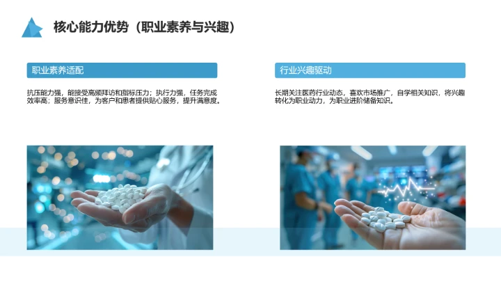 蓝色商务风临床医学专业大学生求职个人能力综合展示职业生涯规划通用PPT模版