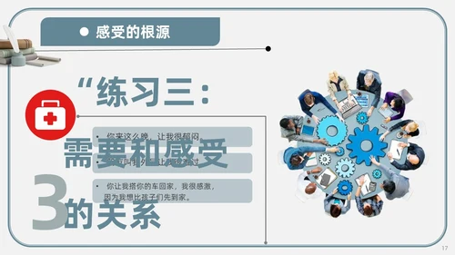 蓝色复古3d非暴力沟通读书分享PPT模板