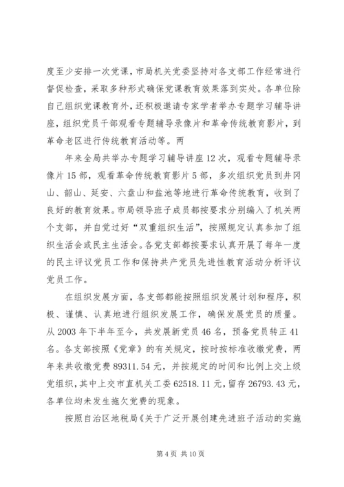 对基层党组织工作目标管理自查考核的情况报告.docx