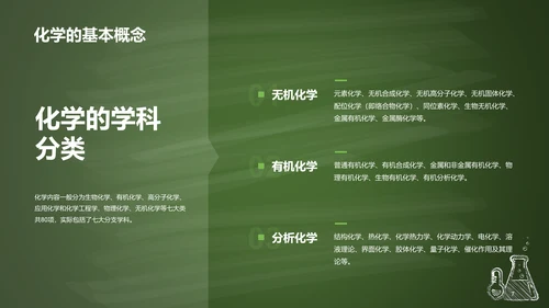 绿色插画探索化学世界主题班会PPT