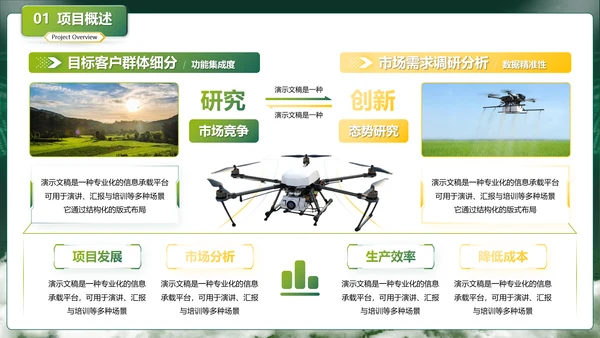绿色商务风互联网+现代农业创新创业大赛PPT模板