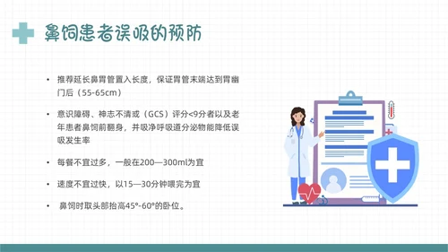 绿色扁平插画误吸的预防和管理PPT课件护理查房