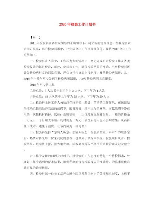 精编之年检验工作计划书.docx