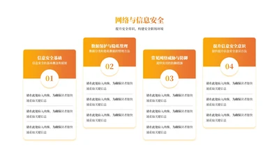 橙色商务风4项列表PPT单页