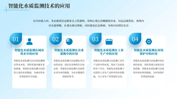 蓝色简约风全球水质改进的智能化之路工作汇报