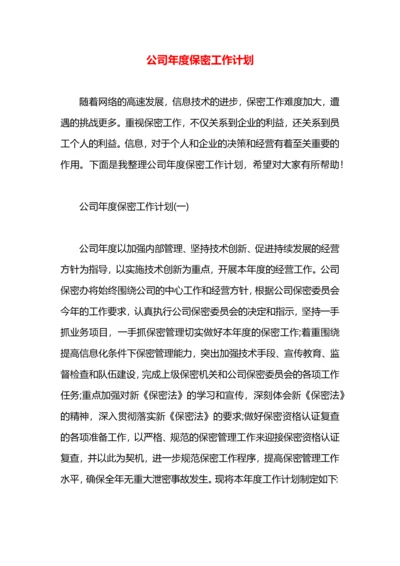 公司年度保密工作计划.docx