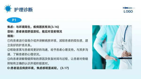 蓝色简约骨髓抑制的护理查房PPT模板宣传PPT动态PPT