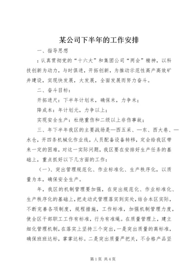 某公司下半年的工作安排 (2).docx