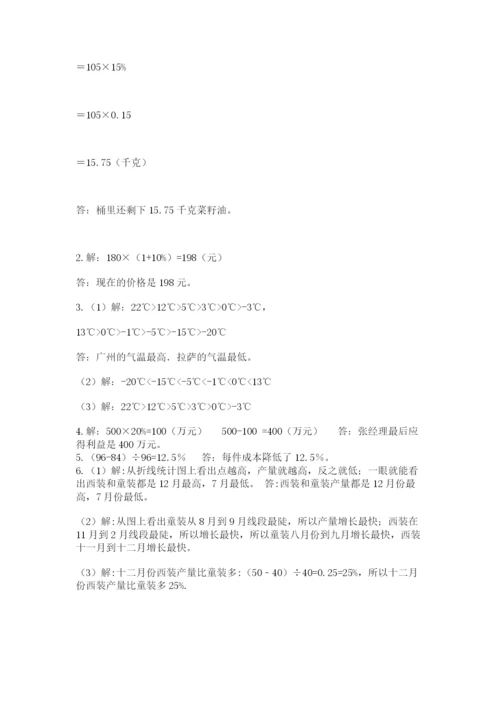 实用小学数学青岛版六年级下册期末测试卷【各地真题】.docx