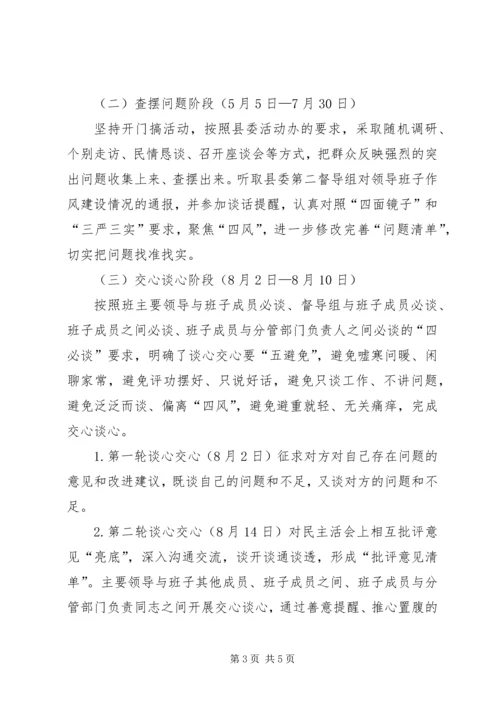 领导班子专题民主生活会方案.docx