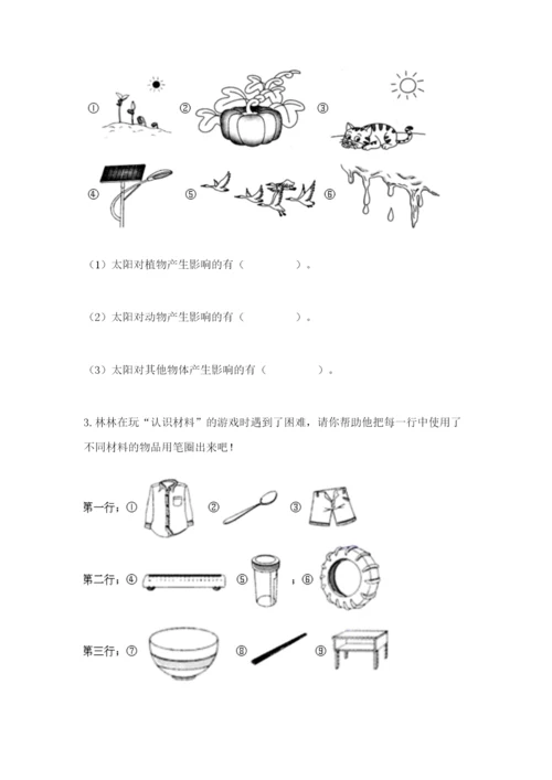 教科版二年级上册科学期末测试卷及参考答案（黄金题型）.docx