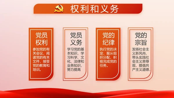 红色党建党支部党员主题党日微党课动态PPT