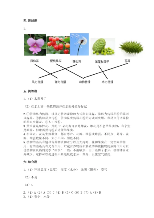 科学四年级下册第一单元《植物的生长变化》测试卷附完整答案【易错题】.docx