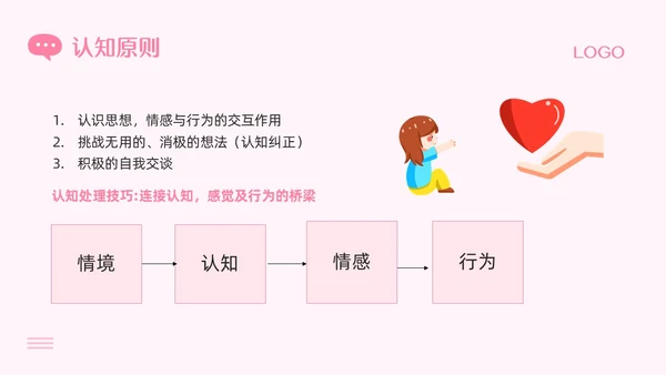 粉色插画青少年抑郁症障碍及自杀防治PPT模板宣传PPT动态P