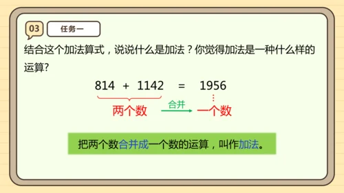 人教版四下1.1《加、减法的意义和各部分之间的关系》（课件）