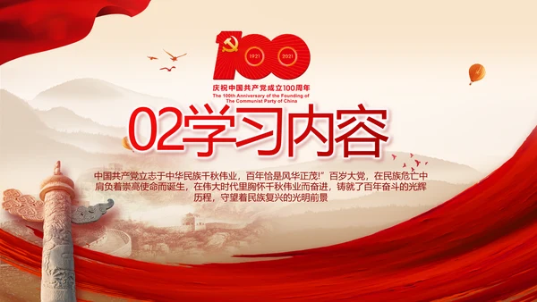 建党100周年大会七一讲话ppt党课