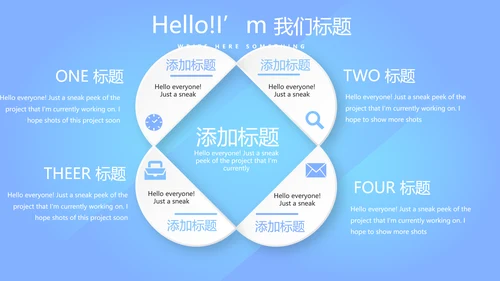 蓝色简约大方年科工作总结商务通用PPT动态模板