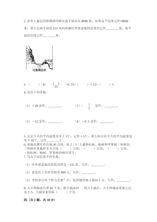小学六年级下册数学摸底考试题（培优b卷）.docx
