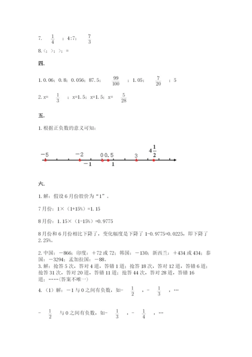 小学六年级数学毕业试题（满分必刷）.docx