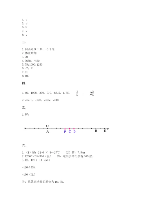 苏教版六年级数学小升初试卷及参考答案【基础题】.docx