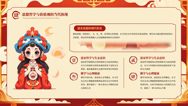 红色国潮古典中国传统文化PPT模板