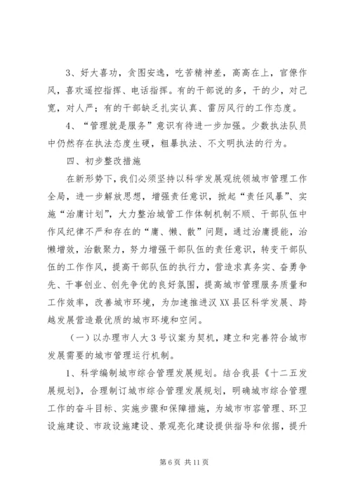 城管局治庸问责自查整改报告.docx