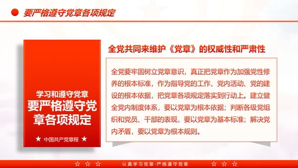 中国共产党章程党章党规学习解读PPT模板