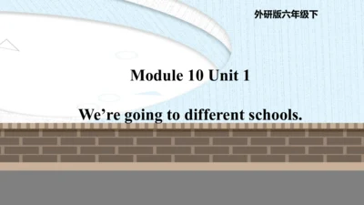 Module 10 Unit 1 We're going to different schools 