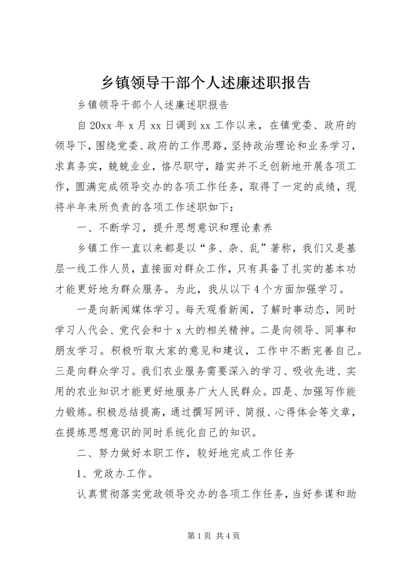 乡镇领导干部个人述廉述职报告.docx