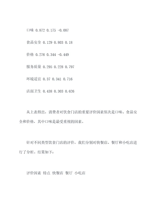 饮食门店调研报告