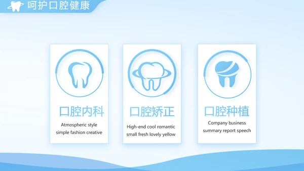 蓝色医疗牙科口腔年年终总结PPT