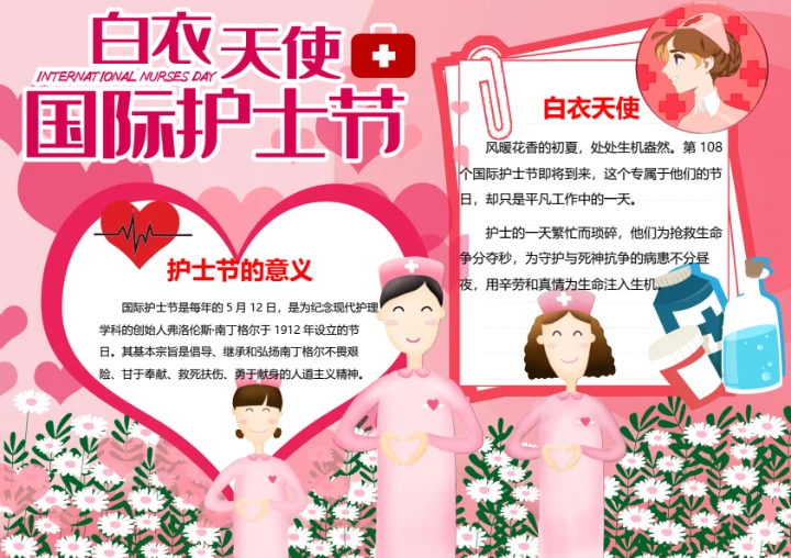 国际护士节word小报