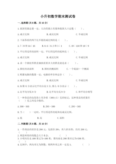 小升初数学期末测试卷精品（巩固）.docx