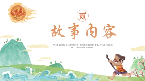 夸父逐日神话故事通用PPT模板
