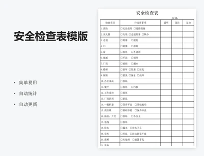 安全检查表模版