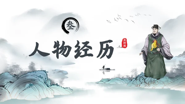 古风水彩水墨水浒传宋江PPT读书分享
