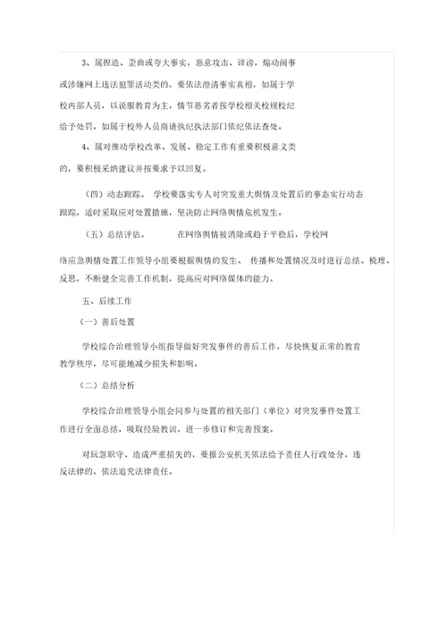 网络舆情应急预案