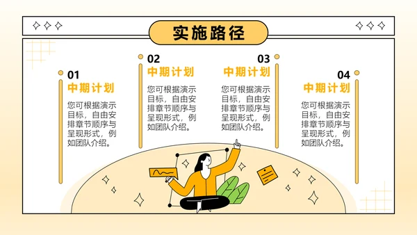 橙色插画风大学生职业生涯规划PPT模板