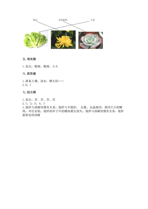 教科版科学一年级上册第一单元《植物》测试卷（完整版）word版.docx