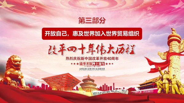 庆祝新中国改革开放四十周年PPT党课课件