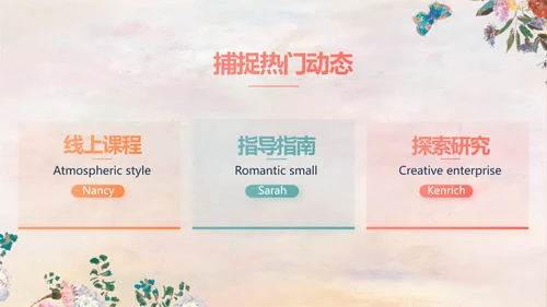 手绘水彩风美容美发宣传动态PPT