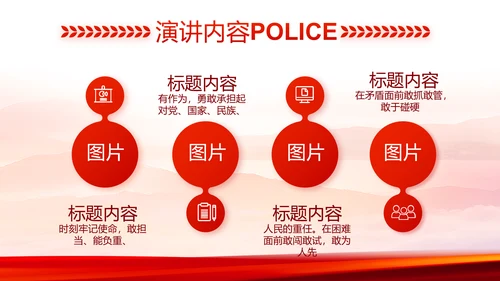 红色大气公安民警工作总结动态PPT
