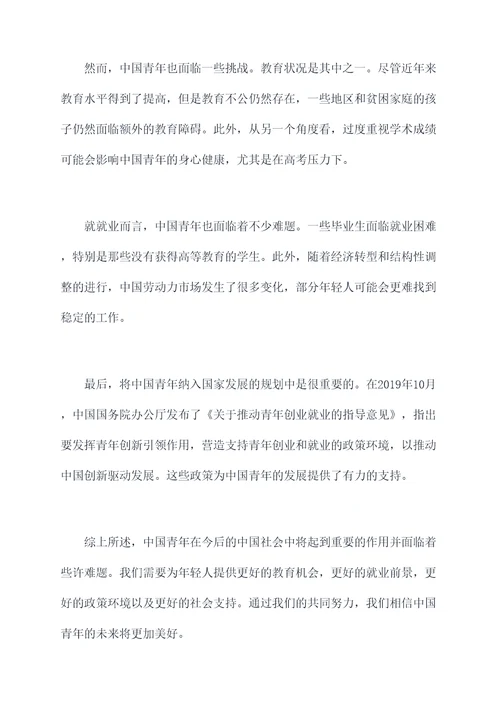 中国青年白皮书的心得体会