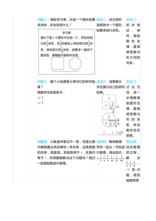 （大单元整体教学）第八单元　  数学广角——数与形 单元分析（表格式）教学设计 人教版 六年级上册数